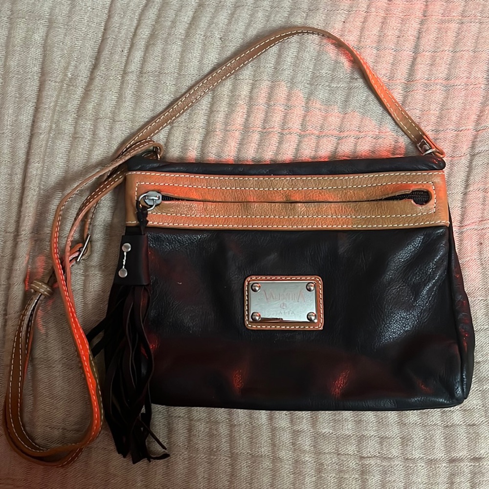 valentina italia leather bag made in italia good condition